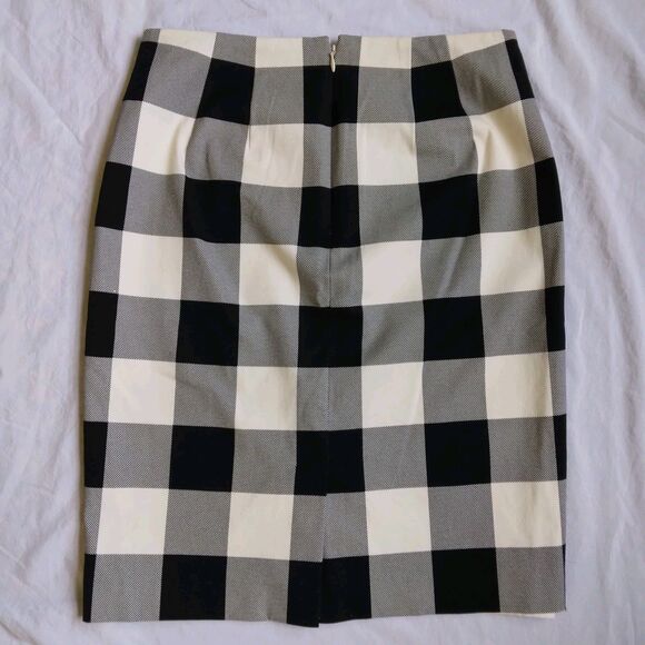 Talbots Pencil Skirt Black and White Checkered Plaid Women's Size 2 - Picture 6 of 9